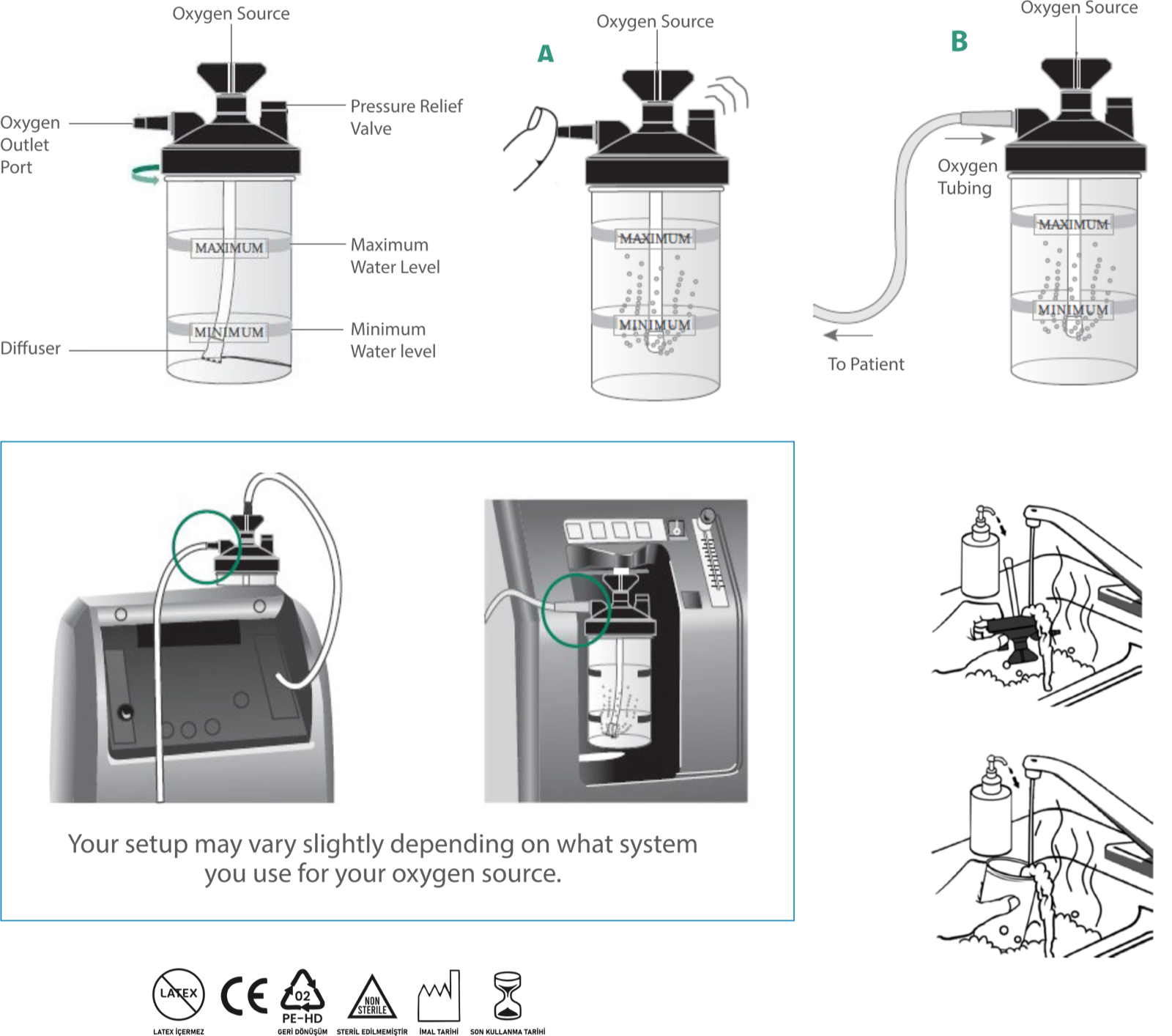 Oksijen Konsantratörü Su Kabı Kelebekli detay görseli